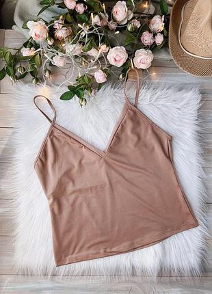 Бежево коричневий топ майка від zara