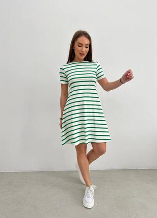 Сукня "морячка" в зелену смужку