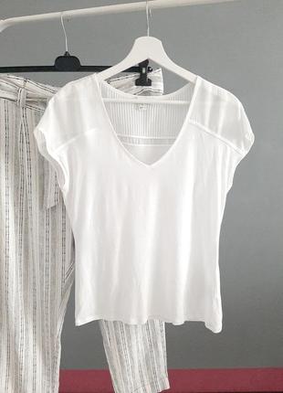 Reiss_белая комбинированная блуза_#129