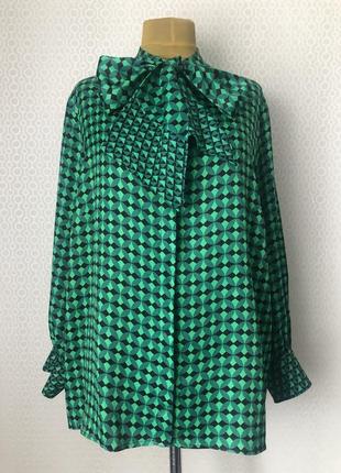 Очень красивая блуза / рубашка в зеленый геометрический принт от dunnes, размер xl