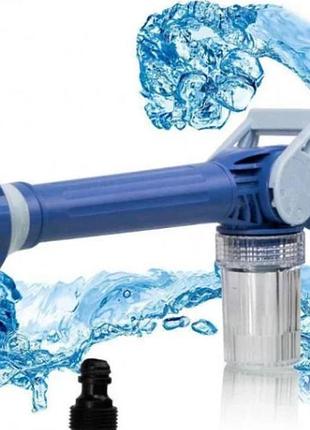 Насадка на шланг с распылителем моющих средств для мытья машины ez jet water cannon бело-синий