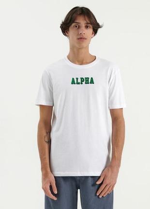 Xl чоловіча футболка, мужская футболка с надписью alpha