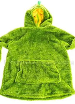 Худи для детей, huggle pets hoodie, детская толстовка, детский плед с капюшоном, цвет зеленый3 фото