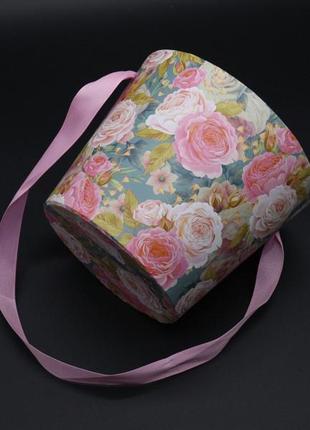 Коробки для пакування квітів з ніжкою подарункові для флористів "півонії". 16х13см