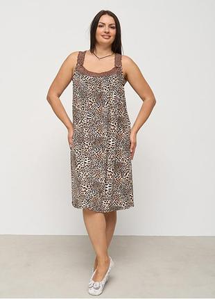 Нічна сорочка жіноча леопардова 15354