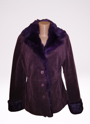 💜💜💜женская демисезонная куртка, пальто, шубка с натуральным мехом кролика bess💜💜💜