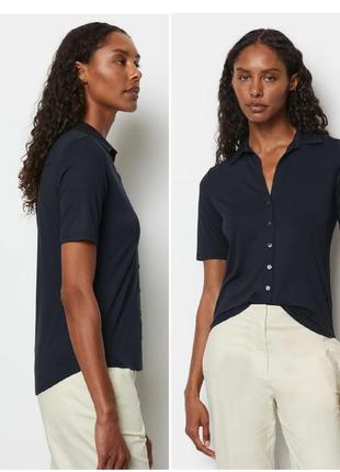 Брендова віскозна блуза футболка поло з коротким рукавом розмір l