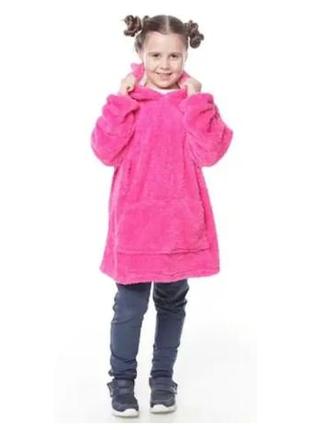 Худи для детей, huggle pets hoodie, детская толстовка, детский плед с капюшоном, цвет розовый4 фото