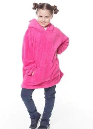 Худи для детей, huggle pets hoodie, детская толстовка, детский плед с капюшоном, цвет розовый3 фото
