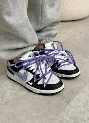 Кросівки nike sb dunk low black purple2 фото