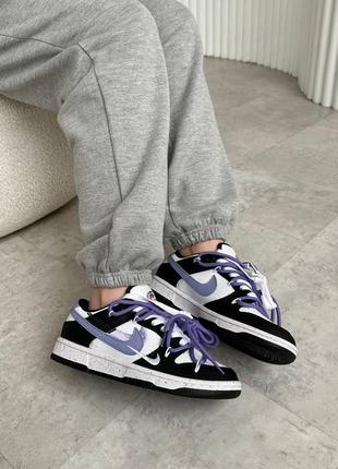 Кросівки nike sb dunk low black purple7 фото