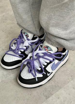 Кросівки nike sb dunk low black purple4 фото