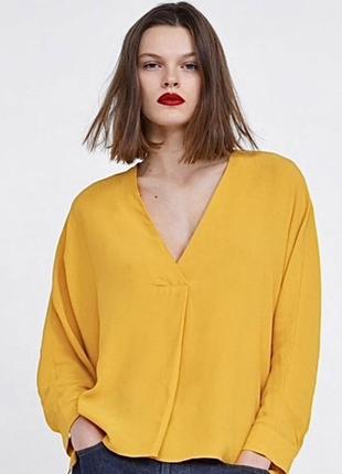 Натуральная,горчичная блуза-оверсайз