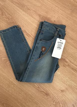Сині джинси 134 см, 9 років /дитячі джинси / джинси genco jeans турція / джинси на ґудзиках