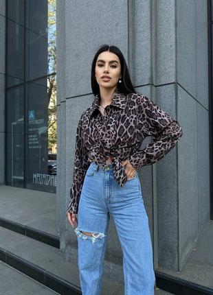 Сорочка стильная принт лео