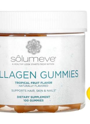 Solumeve жувальні мармеладки з колагеном без желатину зі смаком фруктів 100 вітамін а slm-01447