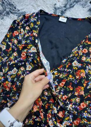 Сукня віскоза котонова сукня плаття платье платя в квітковий принт квіткова сукня з довгим рукавом3 фото