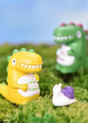 Мини-игрушка динозаврик из полимерной глины , милая маленькая статуя динозавра, цветочный горшок, декор для книжной полки, спальни, гостиной, кабинета