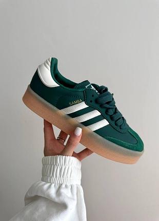 Жіночі кросівки адідас самба преміум / adidas samba platform green premium