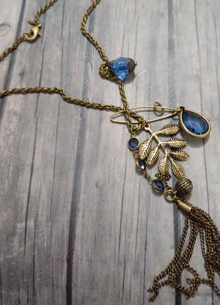 Колье бренд винтаж сплав, пластик, безель пластик