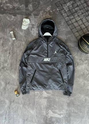 Мужской брендовый анорак air jordan серый &lt;unk&gt; повседневные куртки ветровки джордан