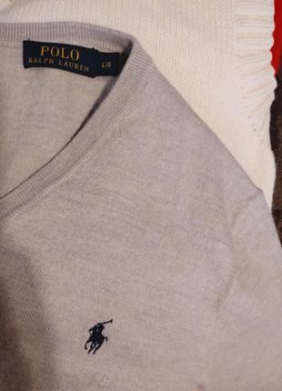 Polo ralph lauren женский шерстяной свитер, свитер с шерстью мериноса, бежевый свитер,3 фото