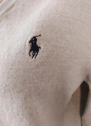 Polo ralph lauren женский шерстяной свитер, свитер с шерстью мериноса, бежевый свитер,4 фото