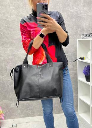 Женская стильная и качественная сумка из эко кожи черная
