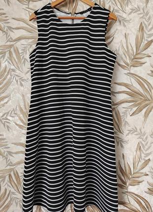 Літня чорно біла сукня  в смужку плаття  tiana в. розмір 16 50/52