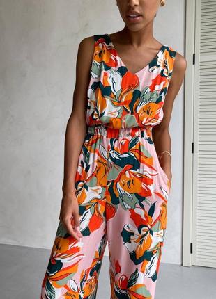 Комбинезон в принт из штапеля хлопок