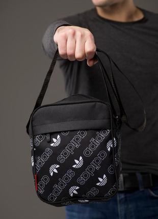 Чоловіча спортивна барсетка чорна сумка через плече adidas адидас