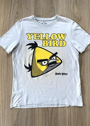 Мужская хлопковая футболка с принтом angry birds