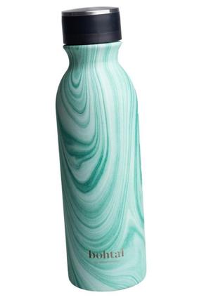 Пляшка термос bohtal insulated flask aqua marble 600 ml зелена
