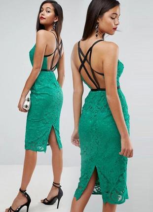 Розпродаж сукня asos міді мереживна ажурна з відкритою спиною