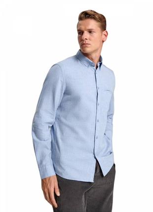 Мужская  рубашка "slim" голубая. размер 42.