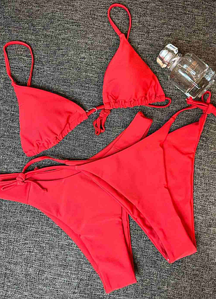 Купальник шторка 3 в 1 2 пари плавок, чайки та бразилійки 4 кольори 4588хф