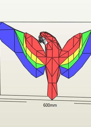 Paperkhan конструктор из картона 3d попугай птица птичка паперкрафт papercraft набор для творчества игрушка