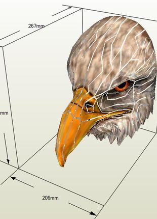 Paperkhan конструктор из картона орёл голова пазл оригами papercraft фигура развивающий набор антистрес