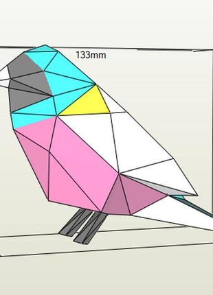 Paperkhan конструктор із картону 3d воробий птиця паперкрафт papercraft набір для творчості іграшка