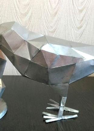 Paperkhan оригінальний подарунок 3d ворона лійка пташка паперкрафт papercraft набір для творчості іграшковий