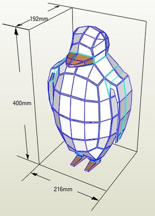 Paperkhan конструктор із картону пінгвін оригамі papercraft 3d фігура розвивальний набір антистрес