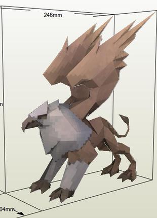 Paperkhan оригинальный подарок  грифон оригами papercraft 3d фигура развивающий набор антистресс