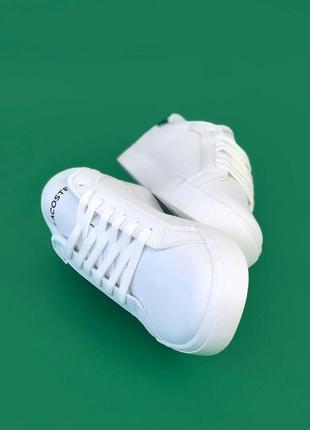 Женские кроссовки кожаные lacoste3 фото