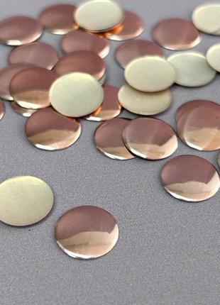 10г - металлостразы термоклеевые, монетка 12 мм - розовый