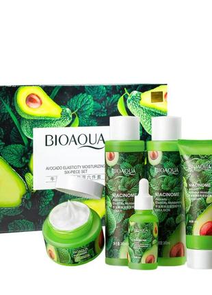 Подарунковий набір косметики з екстрактом авокадо bioaqua avocado elasticity moisturizing (6 одиниць)