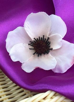 Искусственный цветок мак 7 см - белый