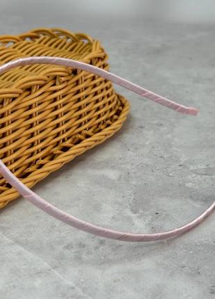 Обруч для волос атласный 5 мм - светло розовый
