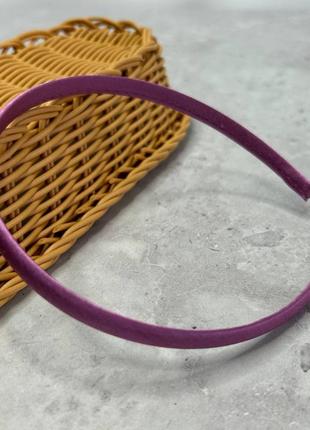 Обруч для волос атласный 8 мм - фиолетовый