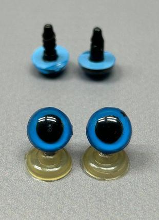 5 пар - очі гвинтові для іграшок 10 мм з фіксатором - блакитний
