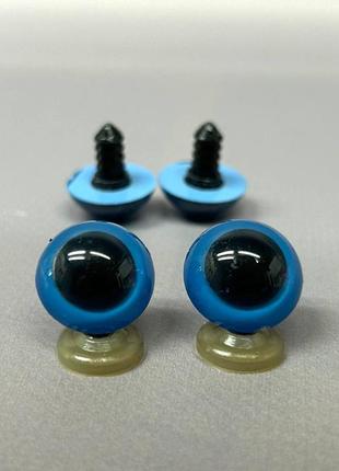 5 пар - очі гвинтові для іграшок 18 мм з фіксатором - блакитний